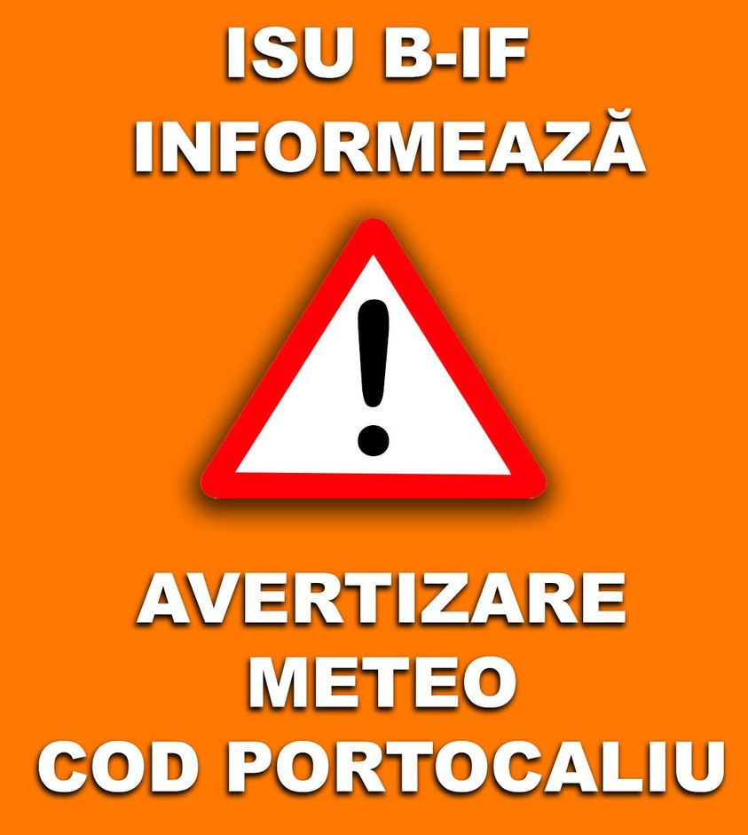 Avertizare meteorologică cod portocaliu Viitorul Ilfovean